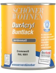 Buntlack DurAcryl seidenmatt, 750 ml cremewei߫