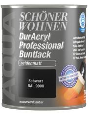 Buntlack DurAcryl Professional seidenmatt, 750 ml schwarz