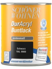 Buntlack DurAcryl seidenmatt, 750 ml schwarz