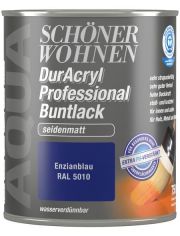 Buntlack DurAcryl Professional seidenmatt, 750 ml enzianblau