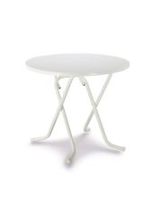 Gartentisch, Stahl/Kunststoff, klappbar, Ø 80 cm, weiß