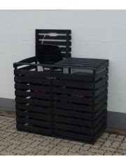 Mülltonnenbox, für 2x240 l aus Holz, B/T/H: 136/92/122 cm