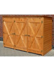 Mülltonnenbox, für 3x240 l aus Holz, B/T/H: 250/101/161 cm