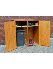 Mülltonnenbox, für 2x240 l aus Holz, B/T/H: 166/101/161 cm