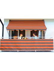Balkonsichtschutz, Meterware, orange-braun gestreift