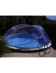 »Cabrio Dome« für Ovalform- und Rund-Pools, mit breitem Handlauf