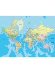 Fototapete World Map, Vlies, 7 Bahnen, 350 x 260 cm