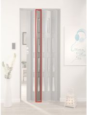 Türerweiterung, Zusatzlamelle für Falttür »Elvira«, grau gewebt + 4 Fenster