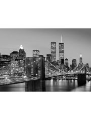 Vliestapete Manhattan Skyline at Night, 366x254cm, 8-teilig