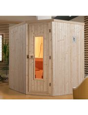 Sauna Kiruna, 194x177x199 cm, ohne Ofen, Holztr