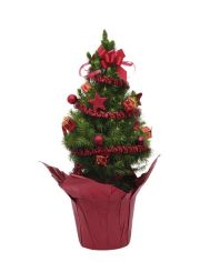 Konifere Weihnachtsbaum, rot geschmckt, Hhe ca.: 60 cm