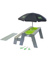 Kinderpicknicktisch Aksent, BxT: 94x94 cm, mit Sonnenschirm und Gartenwerkzeugen