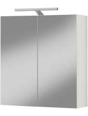 Spiegelschrank Turin Aktion, wei, Breite 56,5 cm mit LED Aufsatzleuchte