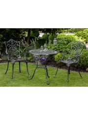 3-tlg. Gartenmbelset Lugano, 2 Sessel, Tisch  70 cm, Aluminium, grau